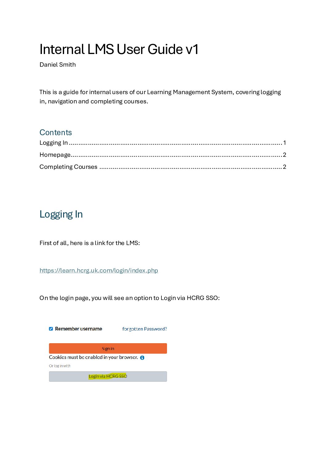 Internal LMS User Guide